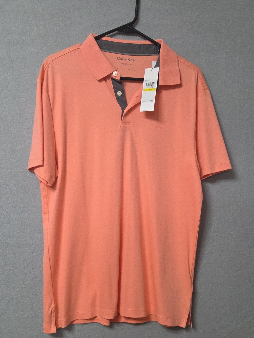 Calvin Klein Men’s Coral-Orange Polo Shirt Medium Sz.